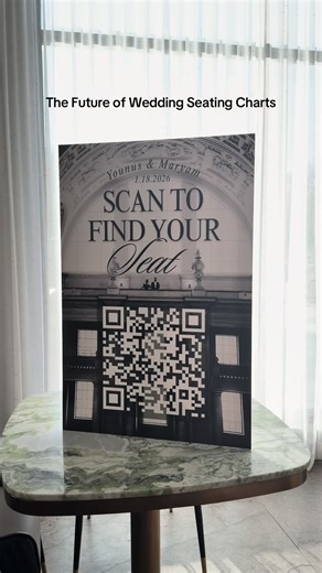 The future of wedding seating charts is here ✨ Guests scan a QR code, find their table instantly, and skip the crowd. No paper charts. No long lines. No confusion. Welcome to digital wedding seating charts. #WeddingSeatingChart #WeddingQR #WeddingTech #ModernWedding #WeddingPlanning