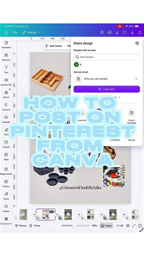 How to post on Pinterest from Canva! Something I just learned and wanted to share with you all. You won’t have all the functionalities you get from posting within Pinterest but it is convenient if you work in Canva a lot. @pinterest @Canva #pinteresttips #pinterestboard #howto #affiliatemarketingtips #canvatipsandtricks @Amazon Influencer Program