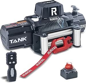 RUGCEL 12000lb New Waterproof Electric Steel Rope Winch 12V with Hawse Fairlead,2 in 1 Wireless Remote Control, Wired Control,for Truck SUV,Jeep Trailer Winch