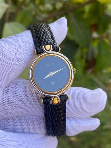 Vintage Gucci Women’s 1990s Watch; Black Leather Strap, 4500M - Etsy