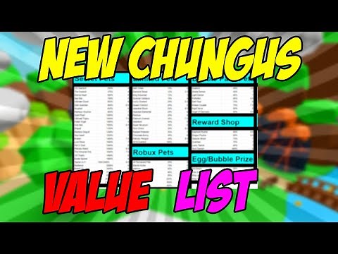 NEW VALUE LIST FOR BUBBLE GUM SIMULATOR