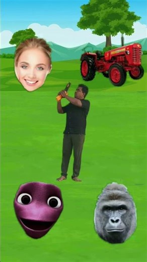 tractor JCB roller truck & Spider-Man alien Gorilla& girl vfx magic video #shorts