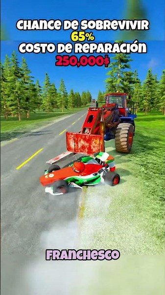 ¿Cuál de estos vehículos puede saltar entre los dos camiones de volteo? #beamng #beamngdrive #game