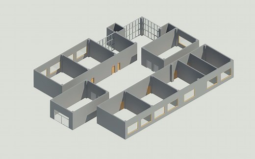 【20分钟学BIM】教学楼一楼建模