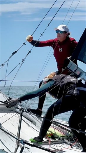The QUEENS 👸 of the light winds! 🇫🇷 what an incredible start to the FX Olympics for @sarahsteyaert01 and @charlinepicon , 2 seems to be their lucky number and brought them to 1st 🥇 place overall in the rankings. They scored a 2 in 5 out 6 races so far… CONSISTENCY seems to be their thing (and light wind of course!) #Paris2024Sailing #Sailing #Paris2024 #Olympic #MensSkiff #womensskiff #49ersailing #49erfxsailing #49erfx #49er | 49er Sailing