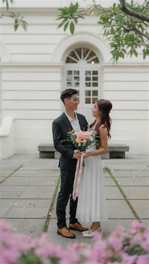 Denise ✨💗~ on Instagram: "The moment I heard this and I just knew I had to use this romanticised poop audio💩🤣 will post the actual ROM video soon 💍👀 Cinematic video shot by: @tales_infocus @heystranger.photography 📹 Make-up: @claire_kureamakeup Dress: @outpostsg"