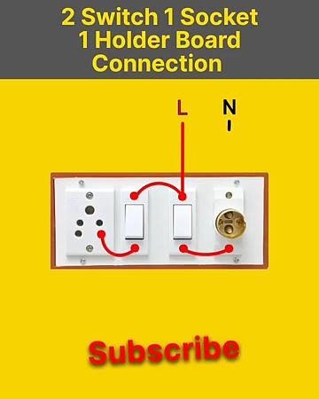 2 switch 1 socket 1 Holder Board wiring connection |Electric Board connection |#wiring#shorts#viral