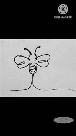 Simple Bee Drawing with Lines 🐝