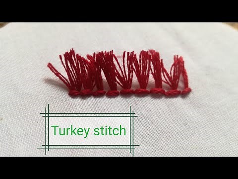 How to do Turkey stitch or Fringe stitch hand embroidery tutorial for beginners