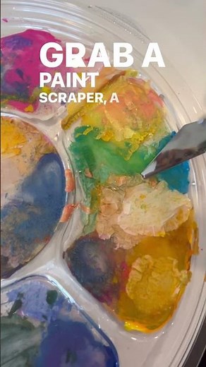 NO-SCRAPE paint palette cleaning hack🥇 🎨