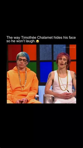 top good songs on Instagram: "During the Rap Roundtable sketch on SNL, there’s a hilarious moment when Timothée Chalamet covers his face trying not to laugh while Pete Davidson is rapping. You can literally see him losing the battle to stay in character, which makes the whole scene even funnier and more chaotic."