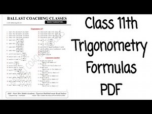trigonometry formulas class 11 pdf by jagmohan sir full chapter formulas