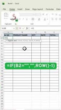 Automatic Serial Number in Excel #excel #spreadsheetmagic #excelreels
