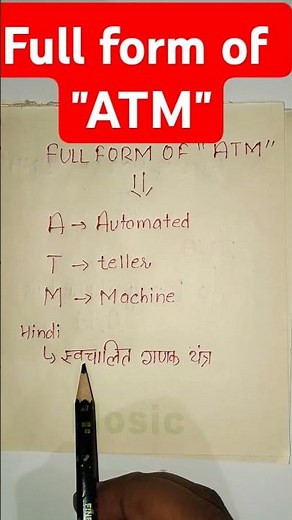 ATM Full Form | What is the Full Form of ATM? 💳 #shorts