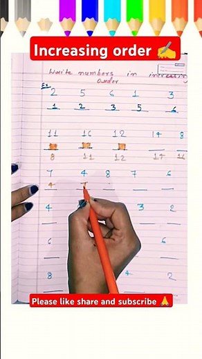 Learn Increasing Order | Number Sorting for Kids|Math Basics for Preschoolers ✍️#shortsfeed #shorts