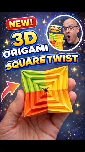 Mind-Blowing 3D Origami Square Twist 🤯 Easy & Satisfying Paper Art