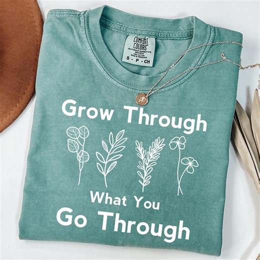 Motivational Plant Lady Tshirt, Comfort Colors Mental Health Shirt, Positive Affirmations - Etsy