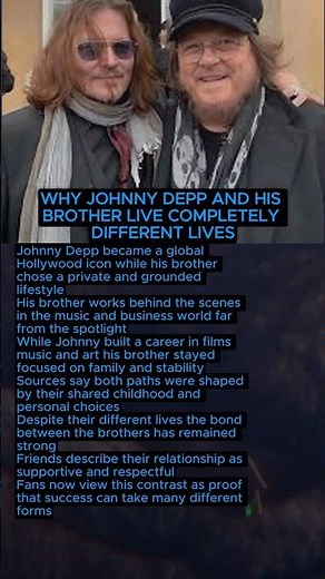 Why Johnny Depp And His Brother Live Completely Different Lives #johnnydepp #celebritylife