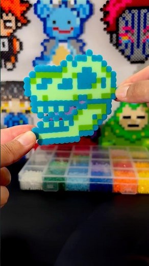 Making A Dinosaur Fossil Using Perler Beads #perlerbeads #pixelart #diycrafts