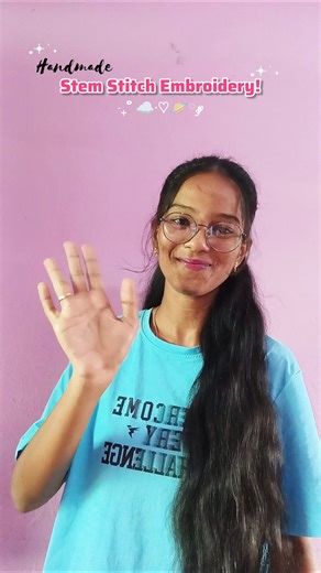 Handmade Stem Stitch Embroidery!🪡🧵#shorts #short #craft #craftideas #embroidery #stem #stemstitch
