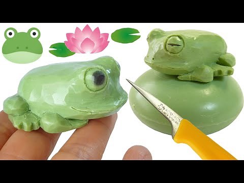 SOAP CARVING | FROG | Super Cute | Free Templates | Tutorial | Intermediate | Stop Motion | ASMR |