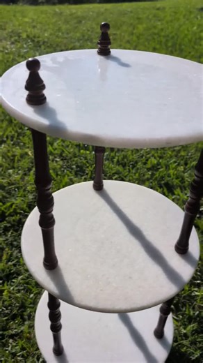 1940s Vintage Three-tier Marble Accent Table - Etsy