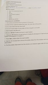 Practical Exercise: Osmosis in Plant TissuesMaterials Needed:... | Filo