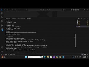 Todo In-Memory Python Console App (Phase 1) – Step by Step | Hackathon 2 | Demo Video Presentation