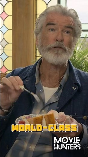 World-class cake 🍰 \n#thethursdaymurderclub #piercebrosnan