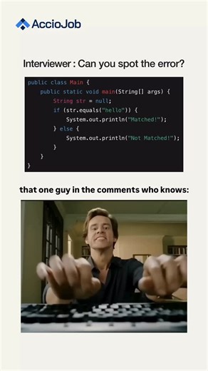 AccioJob on Instagram: "comment below your answer ; #instagram #reels #tech #coding #softwareengineer"