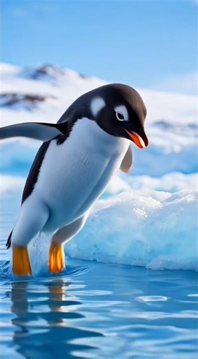 Playful Penguin Swimming in the Arctic Waters #wildlife #naturelovers #wildliferescue #nature