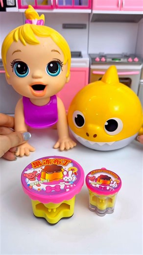 ASMR Unboxing Minnie Mouse & Yellow Shark Pudding Set | Satisfying Toy ASMR #shorts