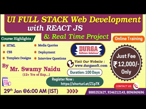 UI FULL STACK Web Development with REACT JS & Real Time Project Online Training @ DURGASOFT