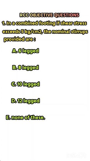 RCC OBJECTIVE QUESTIONS for mp sub Engineer, ssc ,and gate exams 😊 #rccobjective #civilengineering