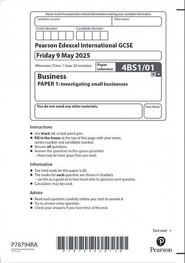 Pearson Edexcel IGCSE Business PAPER 1 & 2 JUNE 2025 QUESTION PAPERS AND MARK SCHEMES