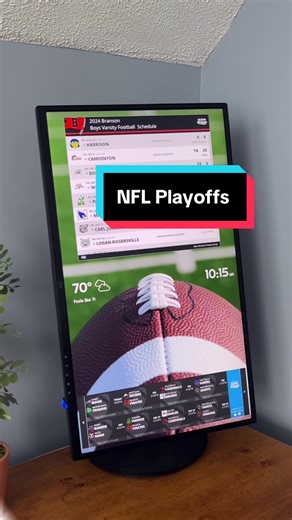 Playoff football weekend is here 🏈 If you’re tired of constantly checking your phone for game times and scores, this setup makes it easy to follow everything at a glance. Using ScoreStream on DAKboard, you can display live scores, team schedules, and upcoming matchups right on your screen — perfect for game day, watch parties, or keeping up with your favorite team throughout the playoffs. Whether you’re tracking one team or following multiple games at once, having scores and schedules visible h