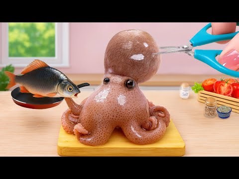 Easy Octopus Recipe 🐙 3000+ Miniature Deep Fried Octopus with Cheetos Takis 😳 Mini Yummy Cooking