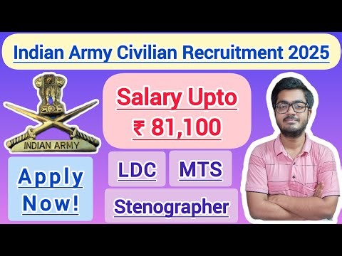Indian Army Civilian Recruitment 2025 || LDC, MTS, Steno, Lab Assistant || Eligibility, Exam Pattern