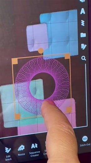 2.8K views · 63 reactions | Fused applique squares, your hoop scan feature, and Spiro designs combine for a fun wall hanging, quilt, or table runner. Have fun playing with different fabric textures to make this unique design. Learn more about Spiro designs in this free quilt project from the mySewnet™ Studio: https://ow.ly/wbyW50PRkwK | Pfaff North America | Facebook