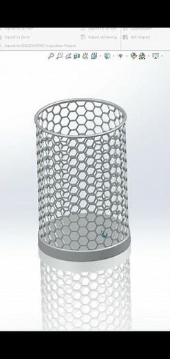 Solidworks Tutorial : Hexagonal Mesh Pen Holder #solidworks #solidworkstutorial