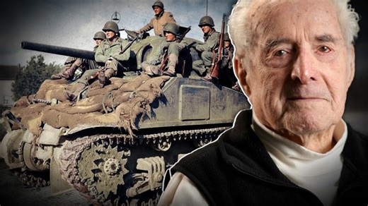 Facing the enemy in a Sherman tank