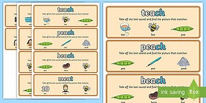 Final Phoneme Deletion Picture Matching Cards