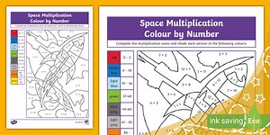 Space Multiplication Colour by Number