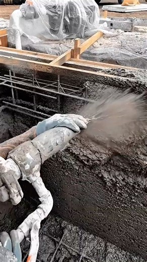 Concrete Spraying Work Tool for Reinforced Structure Coating #worktool