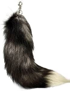 Fluffy Real Fox Fur Tail Keychain Tassel Bag Cosplay Toy Handbag Accessory Hook Pendant