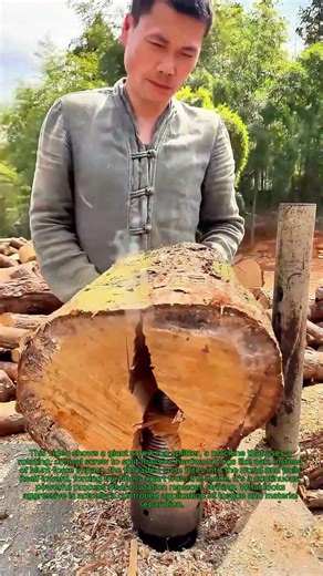 Splitting Massive Firewood with a Giant Screw Screw Splitter Giant Oak Efficient Firewood Processing
