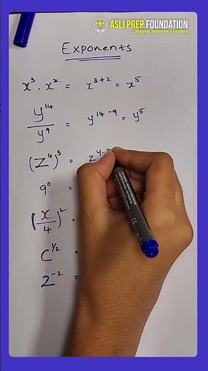 Exponent Rules Explained in 1 Minute! | Math Basics | ‪@AsliPrep‬ #mathstricks