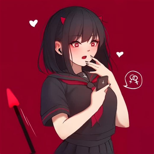 Animated Girl Engaged in Phone Conversation