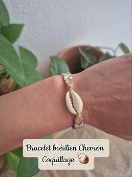 🐚 Bracelet Brésilien Chevron Coquillage 🌊 #braceletbresilien #diy #tutorial #handmade #tuto