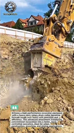 Extreme Rock Grinding Machine in Action | Powerful Excavator Attachment Technology.